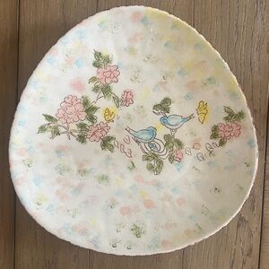 Vintage hand painted 1970’s ceramic farmhouse serving tray